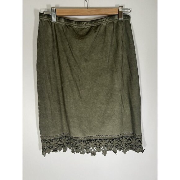 New Yest acid green grunge stretch pencil skirt lace fairy sz 8 vintage Y2K - Picture 4 of 15